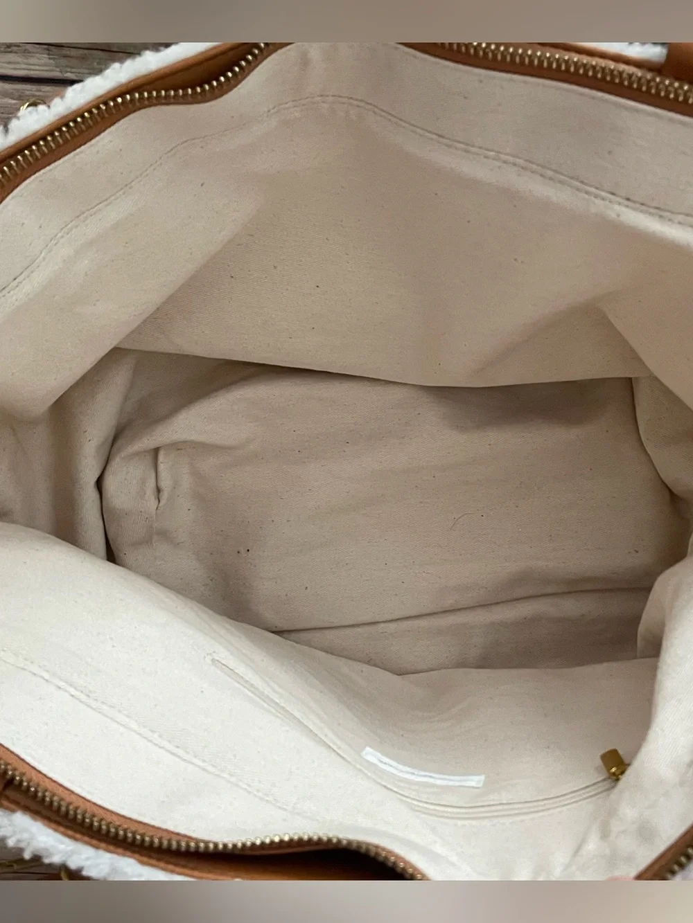 Anthropologie Faux Shearling Tote Bag